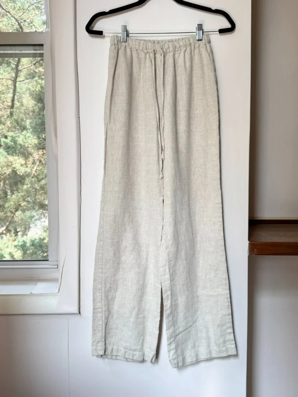 Reformation Olina Linen Pants Oatmeal XS